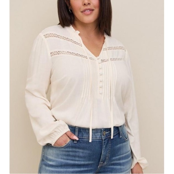 torrid Tops - TORRID NWT Rayon Slub Peasant Long Sleeve Top